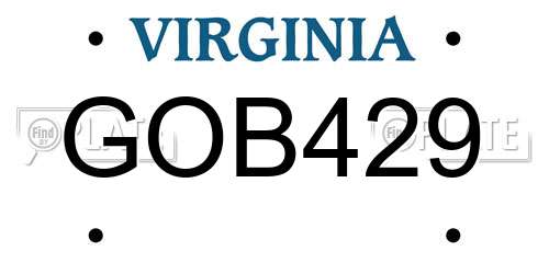 GOB429 Virginia License Plate