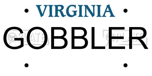GOBBLER Virginia License Plate