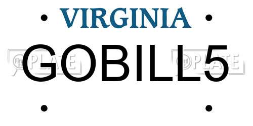 GOBILL5 Virginia License Plate