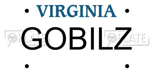 GOBILZ Virginia License Plate