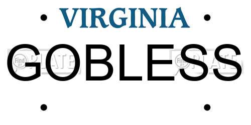 GOBLESS Virginia License Plate
