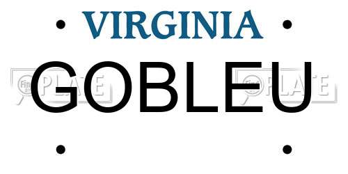 GOBLEU Virginia License Plate