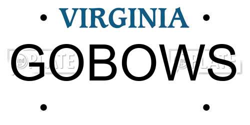 GOBOWS Virginia License Plate