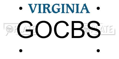 GOCBS Virginia License Plate