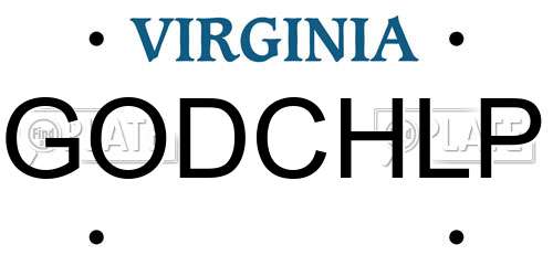 GODCHLP Virginia License Plate