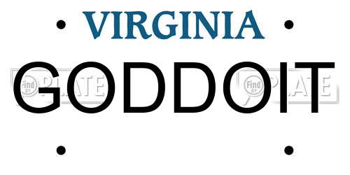 GODDOIT Virginia License Plate