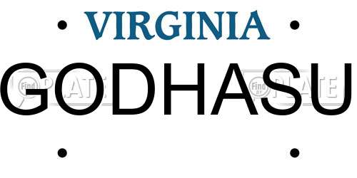 GODHASU Virginia License Plate