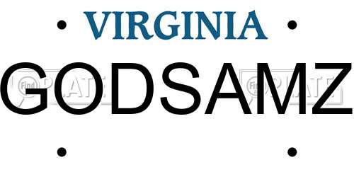 GODSAMZ Virginia License Plate
