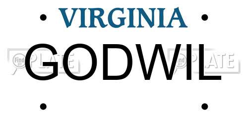 GODWIL Virginia License Plate