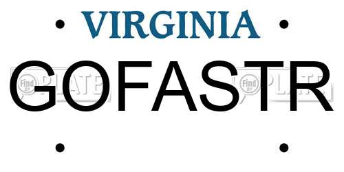 GOFASTR Virginia License Plate