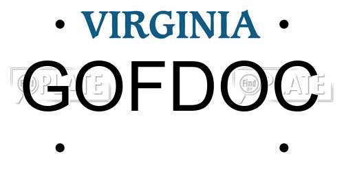 GOFDOC Virginia License Plate