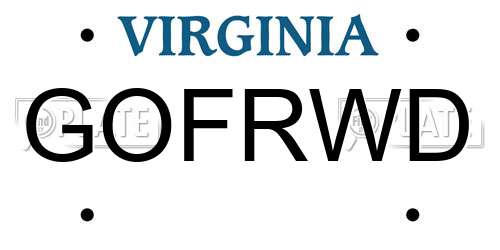 GOFRWD Virginia License Plate