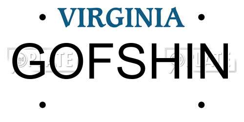 GOFSHIN Virginia License Plate