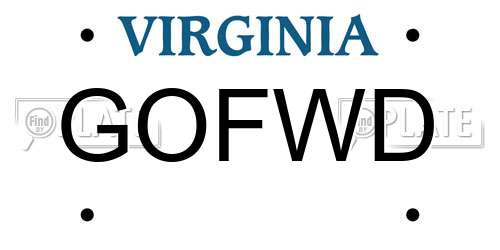 GOFWD Virginia License Plate