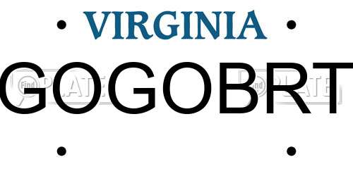 GOGOBRT Virginia License Plate