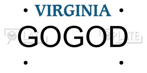 GOGOD Virginia License Plate