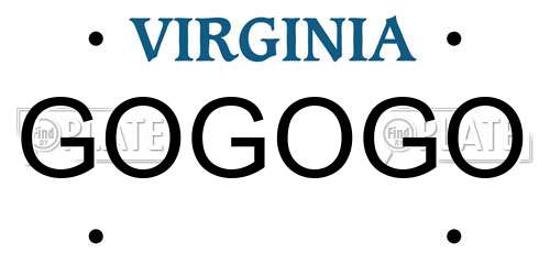 GOGOGO Virginia License Plate