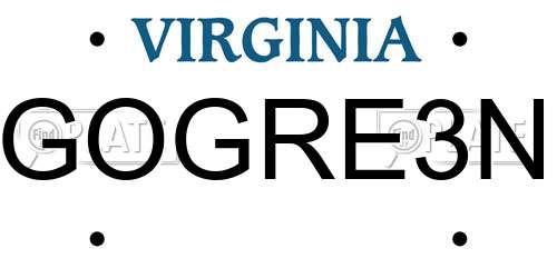 GOGRE3N Virginia License Plate