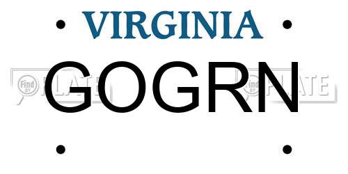 GOGRN Virginia License Plate