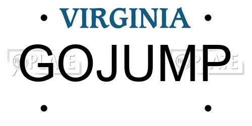 GOJUMP Virginia License Plate
