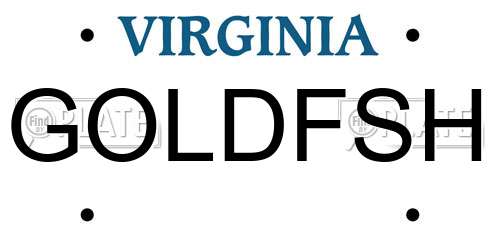 GOLDFSH Virginia License Plate