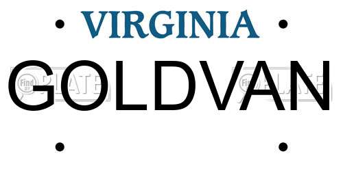 GOLDVAN Virginia License Plate