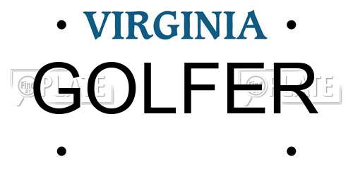 GOLFER Virginia License Plate