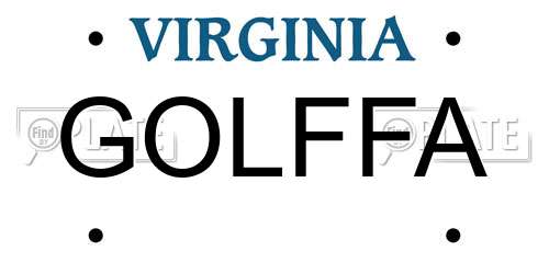 GOLFFA Virginia License Plate
