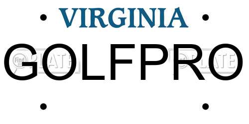 GOLFPRO Virginia License Plate