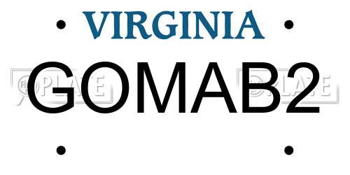 GOMAB2 Virginia License Plate