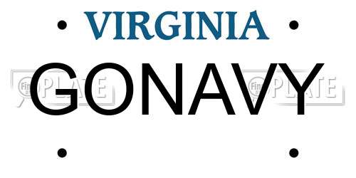GONAVY Virginia License Plate