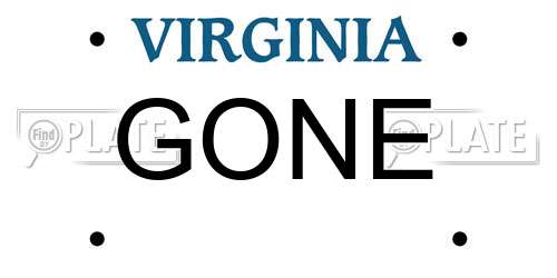GONE Virginia License Plate