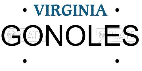 GONOLES Virginia License Plate