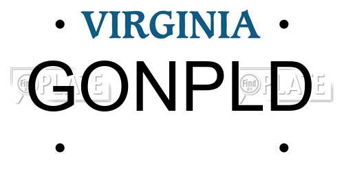 GONPLD Virginia License Plate