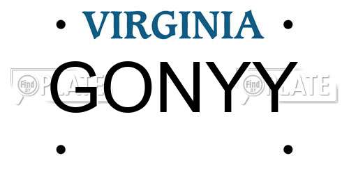 GONYY Virginia License Plate
