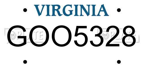 GOO5328 Virginia License Plate