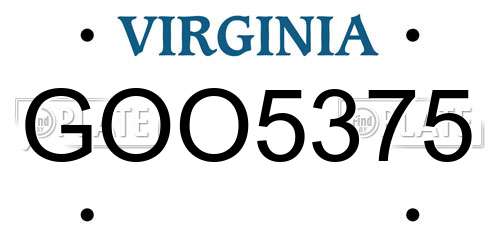GOO5375 Virginia License Plate
