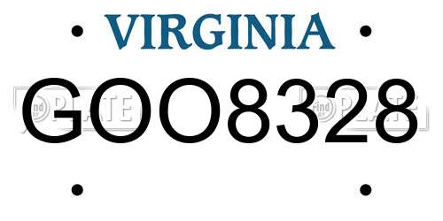 GOO8328 Virginia License Plate