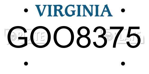 GOO8375 Virginia License Plate