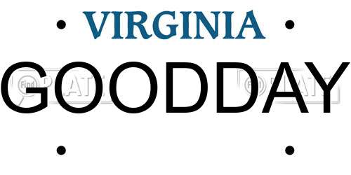GOODDAY Virginia License Plate