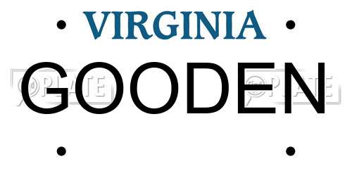 GOODEN Virginia License Plate