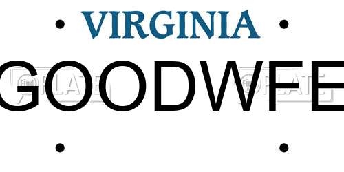 GOODWFE Virginia License Plate