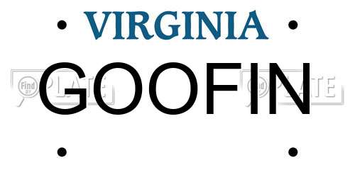 GOOFIN Virginia License Plate