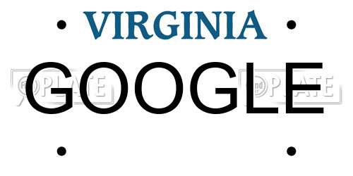 GOOGLE Virginia License Plate
