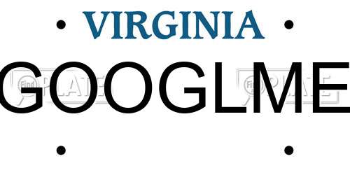 GOOGLME Virginia License Plate