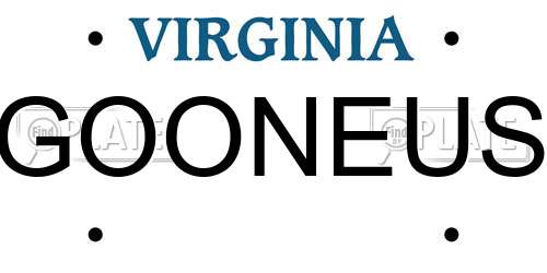 GOONEUS Virginia License Plate