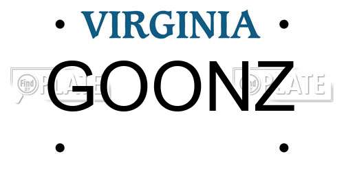 GOONZ Virginia License Plate