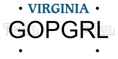 GOPGRL Virginia License Plate