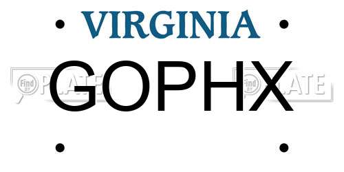 GOPHX Virginia License Plate