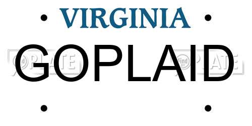 GOPLAID Virginia License Plate